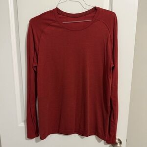 Lululemon Men’s Heathered Red Metal Vent Tech Long Sleeve Shirt Size Medium